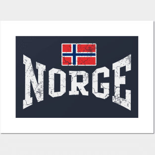 Norge Norway Flag Norwegian Vintage Faded Posters and Art